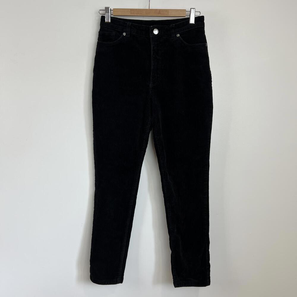 Monki Women's Size 36 EU 6 or 8 US Black Corduroy Ankle Length Pants - Picture 2 of 14